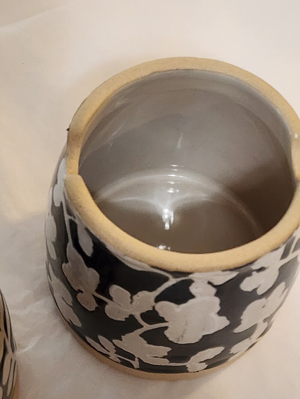 Mud Pie Stoneware Jug Cream & Sugar Set Greyish-Blue & White French Country - Picture 6 of 10